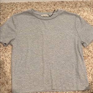 GRAY PEARL CROP TEE